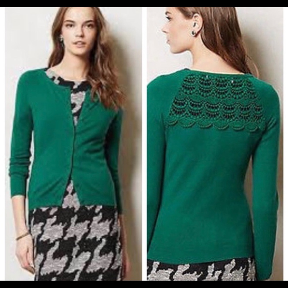Anthropologie Sparrow green cardigan
